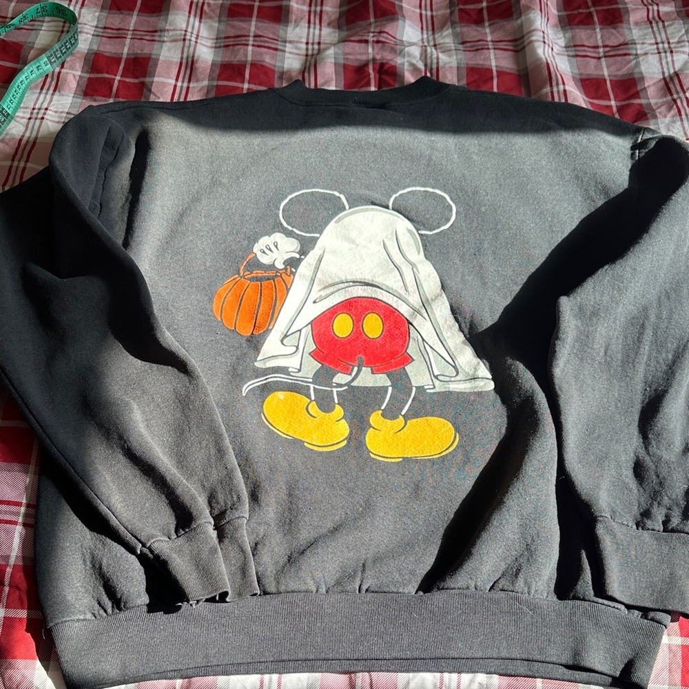Vintage Mickey mouse Halloween Ghost Sweatshirt XL unisex print on both sides - Picture 13 of 16